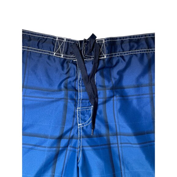 Op‎ Men's Blue Plaid Swim Trunks XL (40-42 W) Swim Shorts - Picture 5 of 15
